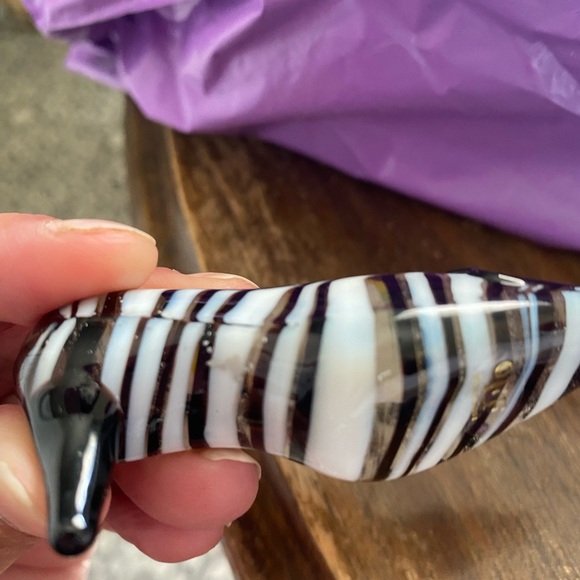 Fitz & Floyd retired Art Glass Manhattan Black and white shoe - Picture 5 of 7